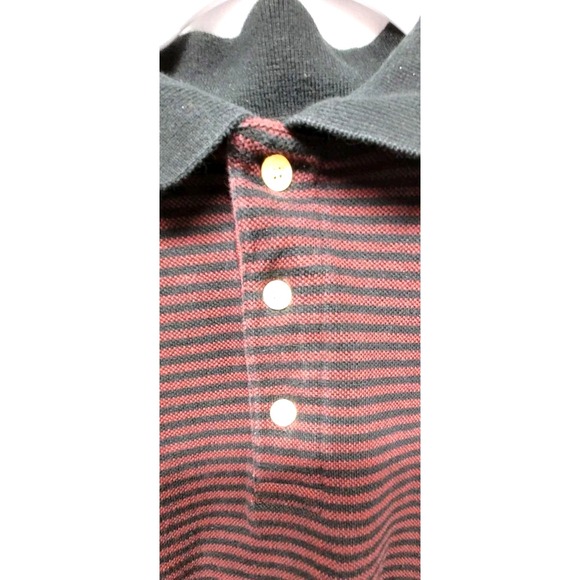 Vintage Duck Head‎ Cotton Collared Long Sleeve Burgundy and Black Sweater size L - Picture 7 of 8